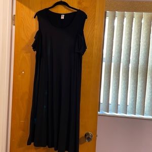 Black cold shoulder dress